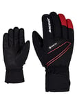 Ziener Gunar Gunar Gants de Ski/Sports d'hiver pour Homme - Imperméables, Respirants et Chauds - Gore-Tex - Noir/Rouge - 6,5