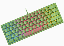 Mini 60% Clavier De Jeu, Câblé Usb Gaming Keyboard, Configuration Compact 62 Touches, Ultra-Light Portable,Qwerty, Rétroéclairé Rgb Clavier Semi-Mécanique À Membrane Pour Pc, Mac, Laptop-Vert