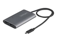 Startech .com Thunderbolt 3 To Dual Displayport Adapter Dp 1.4, Dual 4k 60hz Or Single 8k/5k Thunderbolt 3 To Dp Adapter, Tb3 To 2x Displayport Monitor Video Display Adapter, Mac/windows 24 Pin Usb-c Uros 20 Nastan Näyttöporttiliitin Naaras