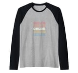 I Love Chloe Personalized Retro Sunset First Name Raglan Baseball Tee