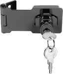 Loquet De Verrouillage Cadenas À Clé Pour Porte Tiroir Placard Serrure À Clé Pour Armoire Meubles Boîte Aux Lettres Placard, Noir 3 Inch