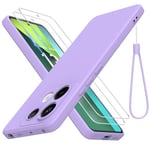 THIYUFUNS Coque pour Xiaomi Redmi Note 13 Pro 5G avec 2 Verre trempé,Coque Redmi Note 13 Pro 5G Silicone Liquide Microfibre Anti-Rayures Étui de Protection Redmi Note 13 Pro 5G (6.67") - Violet