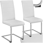 TecTake® Lot de 2 Chaises de Salle à Manger Moderne Chaise Ergonomique Rembourrée Confortable Chaise Design en Cuir synthétique Meuble Salon avec Pieds en Acier pour Salon, Coiffeuse, Chambre