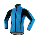 SHIPS Veste de Cyclisme VTT, Maillot de Vélo, Veste de Cyclisme en Jersey Réfléchissant à 3 Couches de Chaleur en Polaire Imperméable, Automne et Hiver (M-3XL),Bleu,L