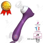 LCC® Woman 2 i 1 vaginavibrator &amp; klitorisstimulator / sexleksak 3 sug och 8 vibrationer - Uppladdningsbar, vattentät -