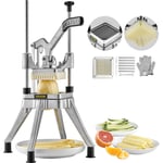 Vevor Coupe-Frites Professionnel Manuel Coupe-Legumes Multifonction Commercial en Inox Lame de 0,64 cm Coupe Pomme de Terre Fruits en Batonnets Des