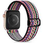 Ranneke yhteensopiva Apple Watchin kanssa 40mm 38mm 41mm Nylon Tyylikäs vaihtohihna Apple Watch SE/iWatch Series 7 6 5 4 3 2 1, Thin Rainbow