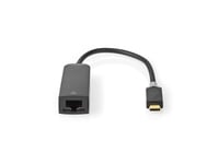 Nedis Ccbw64952at02, Ledningsført, Usb Type-C, Ethernet, 1000 Mbit/S, Sort