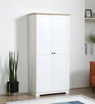 Tall Freestanding White Wooden Large Kitchen Cupboard Pantry Storage Cabinet