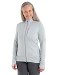 Icebreaker Merino Quantum III Long Sleeve Full Zip Jacket for Women, 100% Merino Wool, Soft Sweatshirt Jacket for Women with Thumb Holes, Zippered Pockets- Winter Clothes for Women, Ether, Small