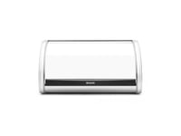 Brabantia - Roll Top Bread Bin Medium- Canister for 1 Loaf of Bread - Extra Storage Space due to Flat Top - Keeps Content Fresh - Kitchen Storage Box - Steel - Brilliant Steel - 31.6 x 26 x 17 cm