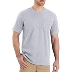 Carhartt K87 T-shirt à Manches Courtes Épais avec Poche Coupe Décontractée Homme, Gris chiné, L