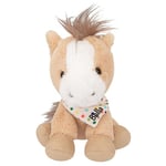 Depesche 12457 Snukis-Doudou Cheval Bella avec Fourrure Douce en Beige, Peluche d'environ 18 cm avec Foulard, 0012457, Multicolor