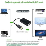 Adapter Cable DP to HDMI/DVI/VGA Converter Display Port 3 in 1 Converter