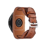 VeveXiao Leather Watch Band Compatible with Samsung Galaxy watch 46mm Gear S3 Classic ，22mm Quick Release Cuff Genuine Leather Watch Band Straps Wristbands for Garmin Vivoactive 4 45mm (Brown)