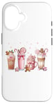 iPhone 16 Ginger Man Cookies Christmas Coffee Latte Pink Xmas Season Case