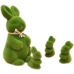 4 Pièces Mousse de Paques Lapin Lapin Figurine Fourrure Floquée Lapin Statue Gazon Artificiel Herbe Lapin Figure Paques Jardin Cour Décorations