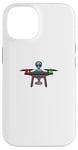 Coque pour iPhone 14 Design drôle de pilote de drone extraterrestre OVNI.