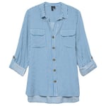 Chemise Vero Moda  CHEMISE VMBUMPY L/S SHIRT - AZURE BLUE / SNOW WHITE - 2XL