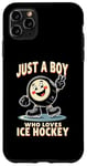 Coque pour iPhone 11 Pro Max Just a Boy Who Loves Palet de hockey sur glace pour garçon