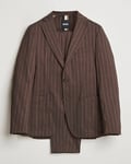 BOSS BLACK Hanry Wool Pinstriped Suit Dark Brown