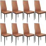 Lot de 8 Chaises de Salle à Manger,Chaise de Cuisine Cuir synthétique,pour Salle à Manger,Cuisine,Salle de Réunion,Marron