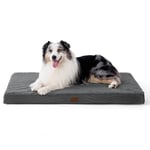 Bedsure Extra Large Dog Bed Washable - Orthopedic Dog Pillow and Mattress Mat for Dog Crate with Removable Plush Sherpa Cover, Grey, 104x74x9cm