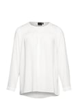 Zizzi Blouse Lace Detail Plus Round Neck Blus Långärmad Vit [Color: OFF-WHITE ][Sex: Women ][Sizes: 42-44,54-56 ]