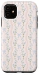 iPhone 11 Cute Light Blue Bows Floral Flower Soft Pink Girl Coquette Case