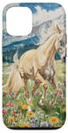 Coque pour iPhone 13 Aquarelle Running Palamino Horse in Meadow