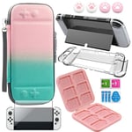 Kit D'accessoires Pour Nintendo Switch Oled , Boîte De Cartes, Nintendo Switch Oled Protection Transparente, Protection Écran, Thumb Grip