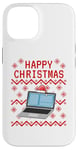 Coque pour iPhone 14 Ordinateur laid Noël technicien informatique bureau drôle