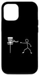 Coque pour iPhone 12/12 Pro Disque Golf Player Sports Lover Funny Stickman Jeu de plein air