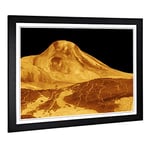 Big Box Art Framed Print of Maat Mons Planet Venus Space Design | Wall Art Picture | Home Decor for Kitchen, Living, Dining Room, Bedroom, Hallway, Office, Black, A2 / 24.5x18 Inch / 62x45cm