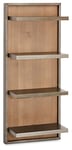 Ibbe Design Mallorca Étagère Murale avec 3 Étagères Support D'affichage Suspendu Brun , Acacia Bois Massif et Métal pour Chambre, Salon, Cuisine, 45x26x110 cm