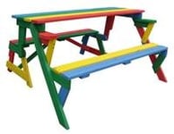 HABAU 687 Table de Pique-Nique Convertible pour Enfants Multicolore