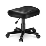 EUREKA ERGONOMIC Tabouret Roulant Ergonomique Tabouret Pivotant et Réglable Tabouret de Jeu Multi-Usage et Pivotant avec roulettes, Repose-Pieds de Jeu Vidéo pour Chaise de Bureau à Domicile Noir