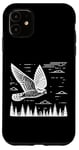 Coque pour iPhone 11 Line Art Oiseau et ornithologue Common Nighthawk