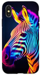 iPhone X/XS Rainbow Colours Zebra Case