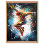 Before the Land Parkour Jump Paint Splat Portrait Art Print Framed Poster Wall Decor 12x16 inch