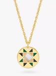 Estella Bartlett Patchwork Enamel Pendant Necklace, Gold