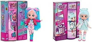 BFF BY CRY BABIES S2 Bruny + S1 Kristal | Poupée Fashion à Collectionner avec Cheveux Longs, Vêtements en Tissu et 9 Accessoires - Jouet Cadeau pour Filles et garçons +5 Ans