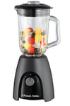 Russell Hobbs Jug Blender [Smoothie Maker] Mixer for Juices & Baby Food (1.5L Glass Jar, 2 speeds & pulse settings, Stainless-steel blades, BPA-free, 850W Peak Power) Matte Charcoal 27121