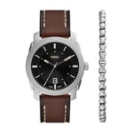 Fossil Men's Analog Quartz Watch with Leather Strap FS6081SET