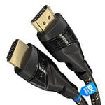 HDMI Cable 8K / 4K – with A.I.S Shielding, Nylon braiding – 4m – Designed in Germany (supports all HDMI devices like PS5/Xbox/Switch – 8K@60Hz, 4K@120Hz, High Speed HDMI cord, black) by CableDirect