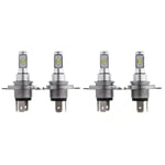 4x H4 9003 HB2 Kit Ampoules de Phares LED Faisceau Haute et Basse 35W 4000LM 6000K Blanc