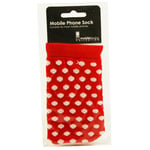 Cute Red and White Polka Dot Phone sock case cover for iPhone HTC Samsung NEW