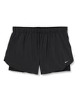 Nike Women Flex 2-in-1 Woven Shorts (Plus Size) - Black/Black/White, 1x