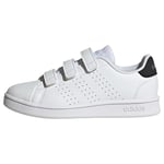 adidas Advantage Court Lifestyle Hook-and-Loop Shoes Low, FTWR White/Core Black/Silver Met, 35 EU