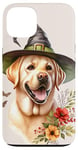 Coque pour iPhone 13 Aquarelle jaune Labrador retriever pour Halloween